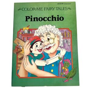 VTG 1991 COLORING BOOK Disney Pinocchio Color Me Fairy Tales 10.5” x 8” USA
